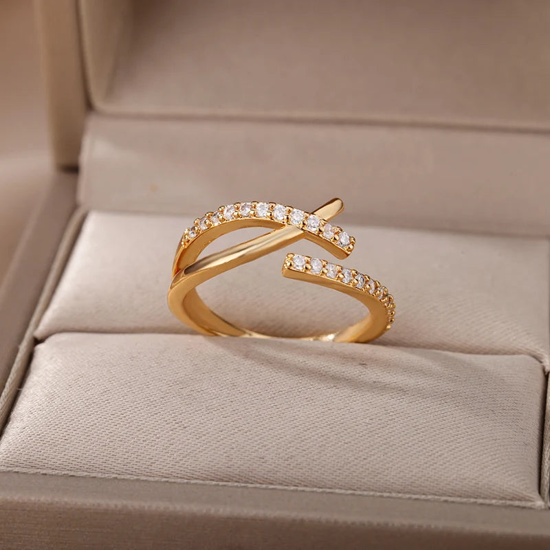 Open Finger Ring Couple Engagement Fashion Jewelry Gift