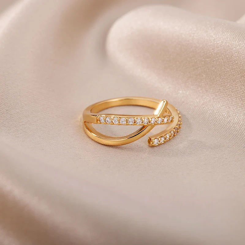 Open Finger Ring Couple Engagement Fashion Jewelry Gift