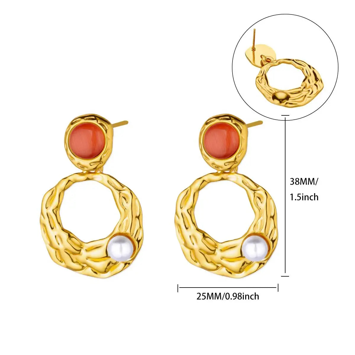 Hollow Round Drop Imitation Pearl Stud Earring  2025 New Wedding Jewelry