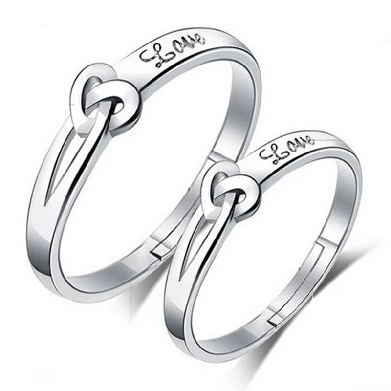 2Pcs 925 Sterling Silver Couples Ring Sets Light Polishing Simple Ring for Woman Man Classic Wedding Fine Jewelry Circle