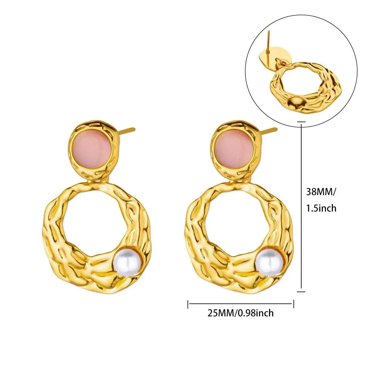 Hollow Round Drop Imitation Pearl Stud Earring  2025 New Wedding Jewelry