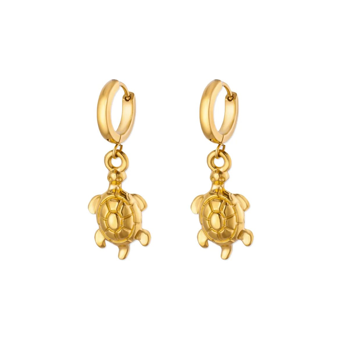 Free Shipping Summer Beach Turtle Hoop Earring for Women Stainless Steel