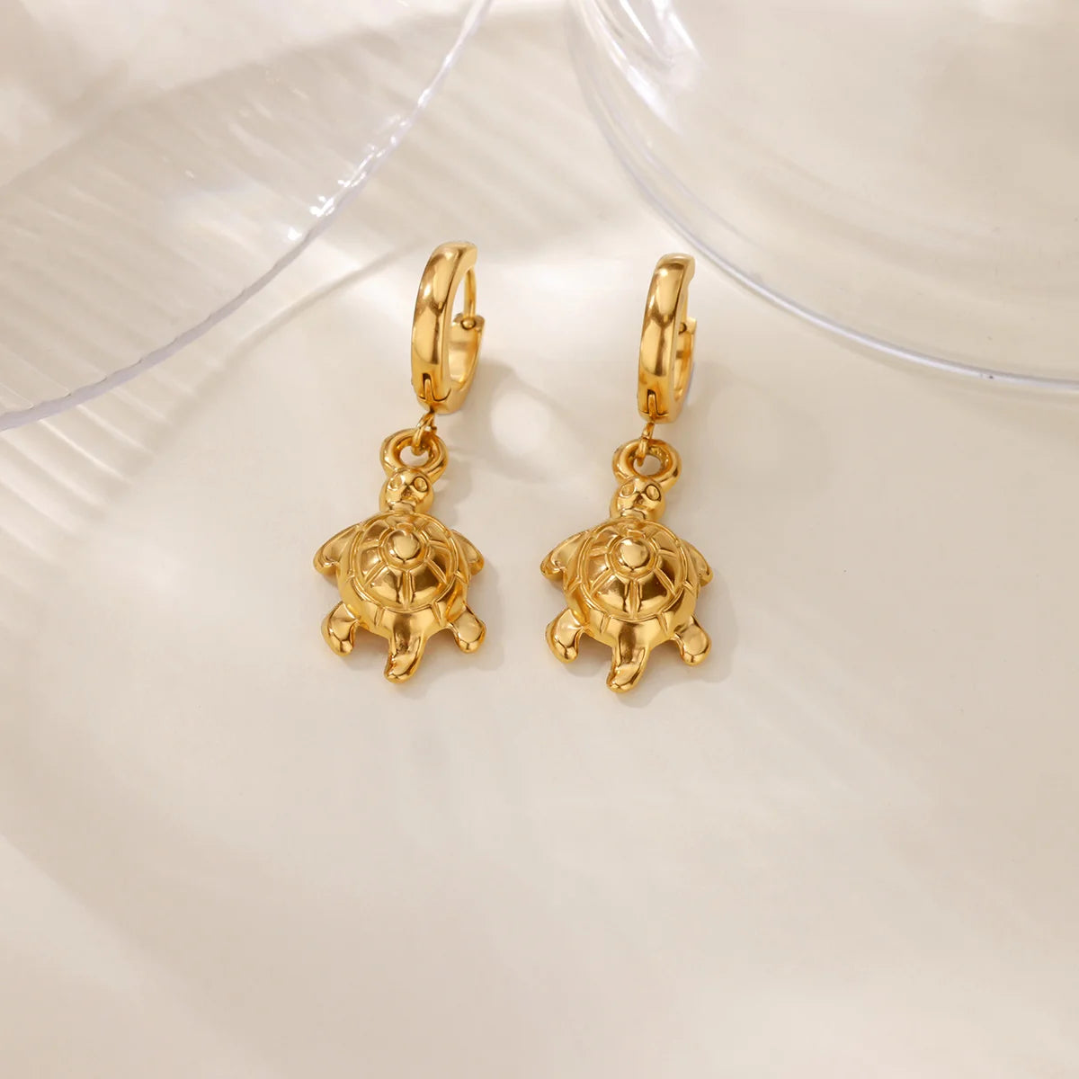 Free Shipping Summer Beach Turtle Hoop Earring for Women Stainless Steel