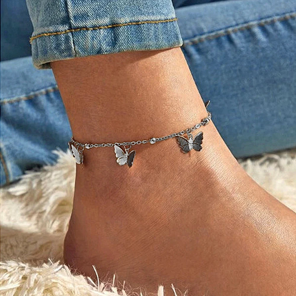 1-3pcs Simple Metal Chain Butterfly Pendant
