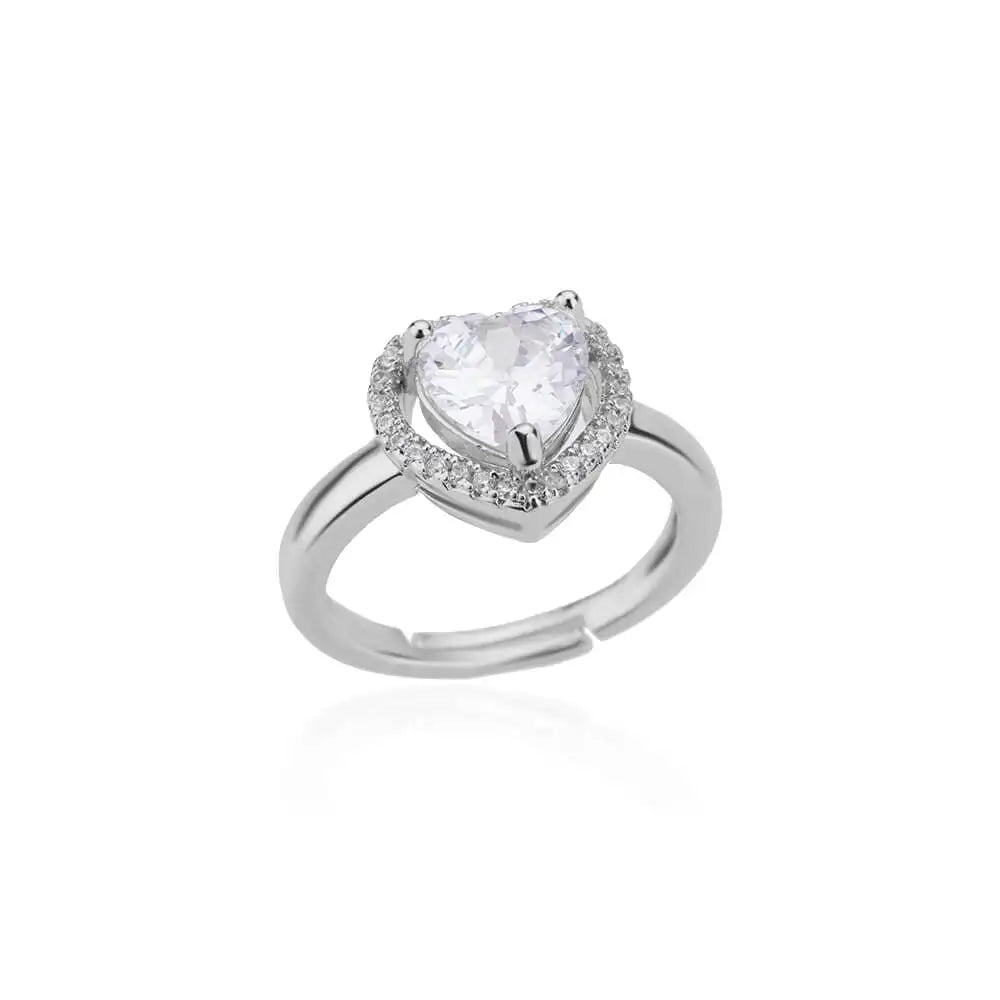 Heart Rings For Women Zircon Gold Plated Heart Adjustable Ring