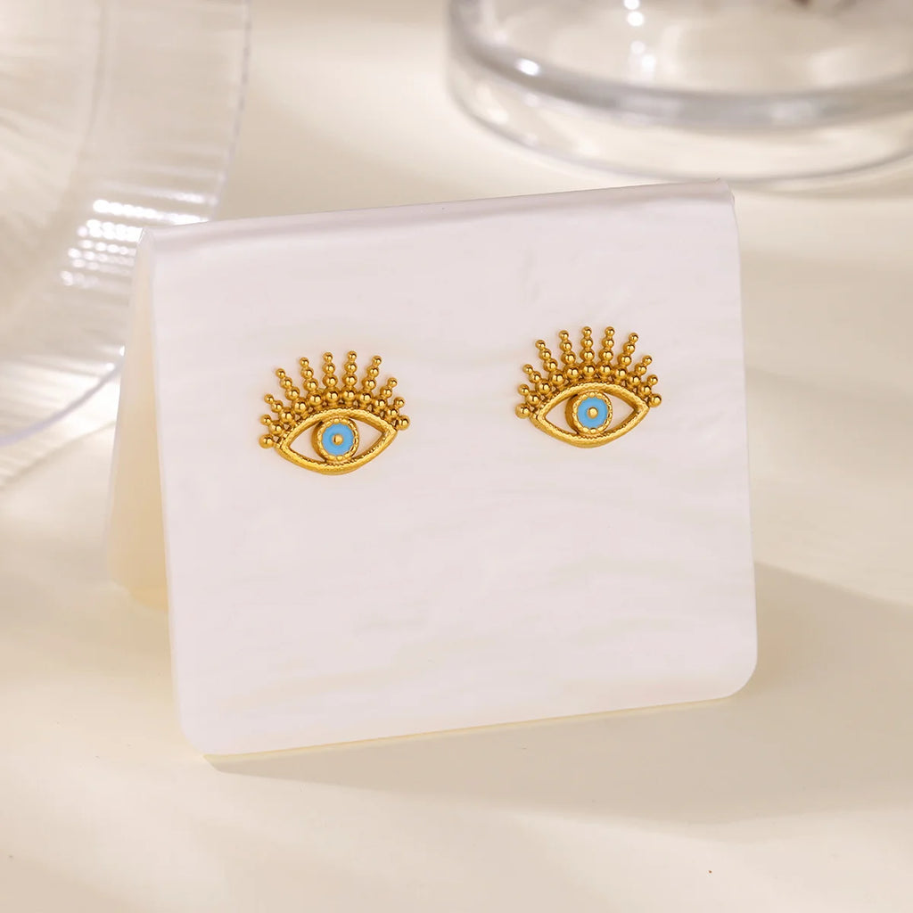 Free Shipping Gothic Oil Drippipng Evil Eye Earrings for Women Stainless Steel
