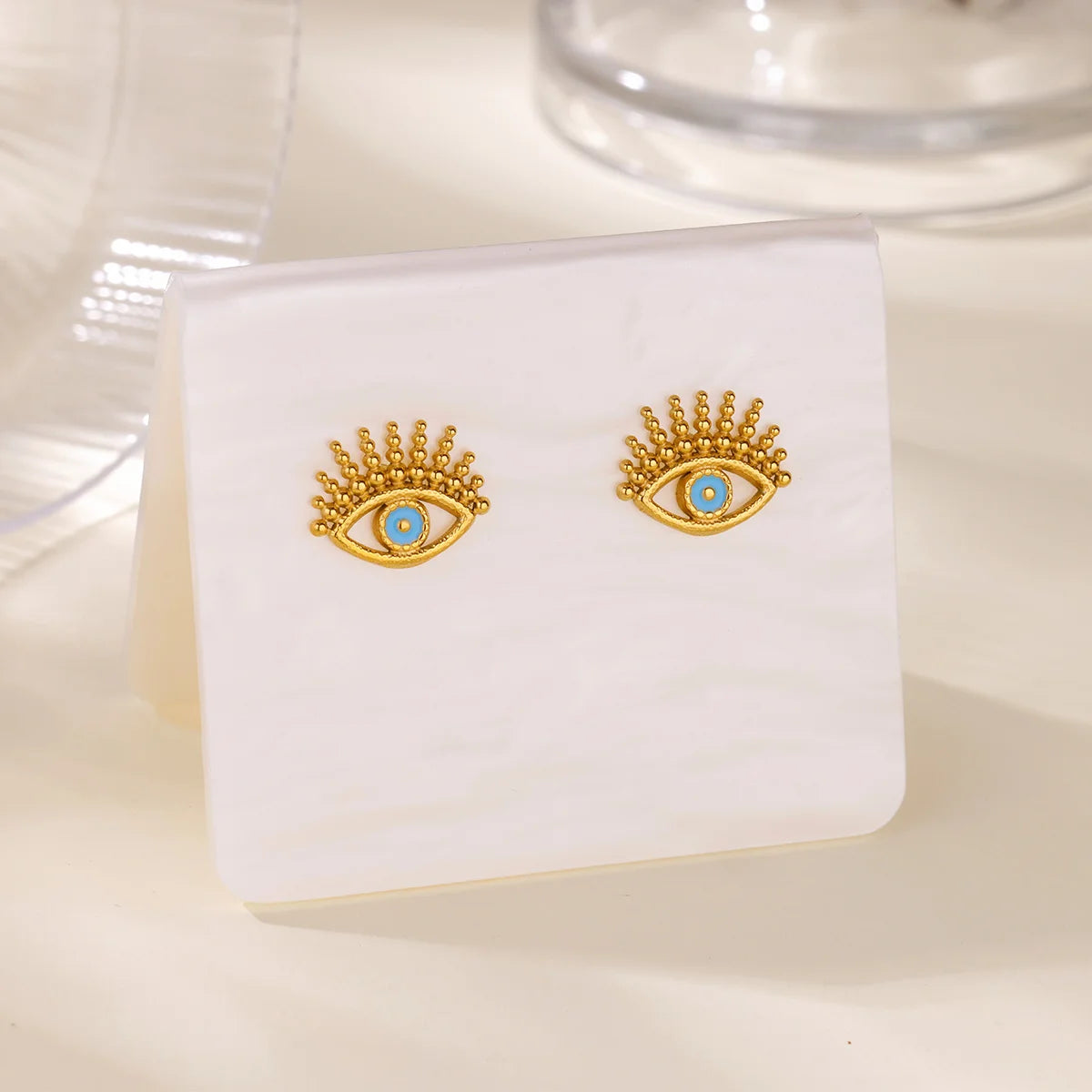 Free Shipping Gothic Oil Drippipng Evil Eye Earrings for Women Stainless Steel