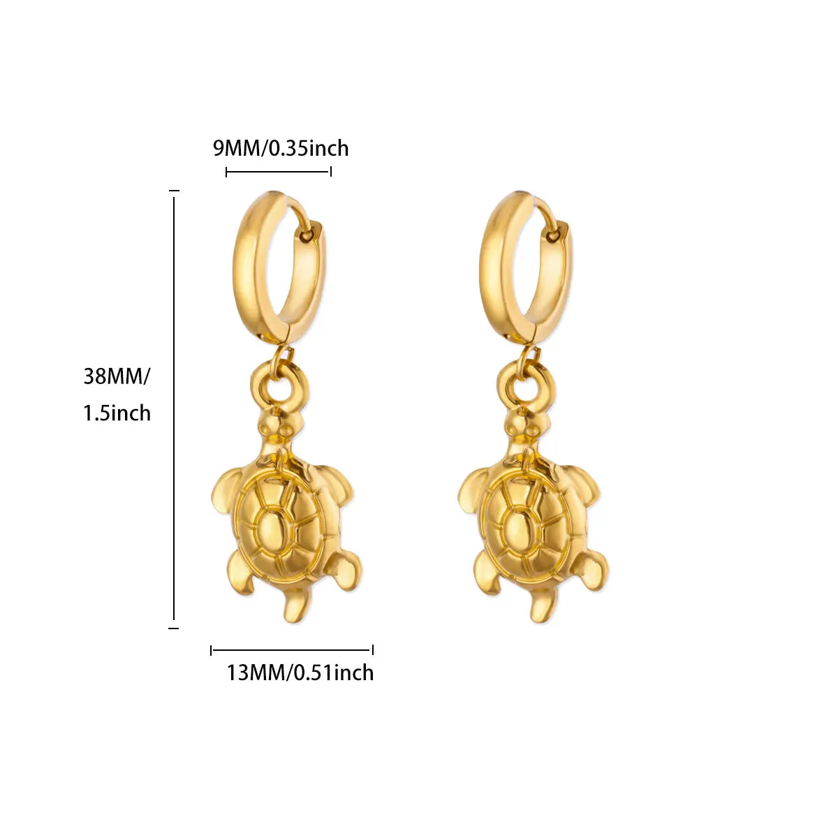 Free Shipping Summer Beach Turtle Hoop Earring for Women Stainless Steel