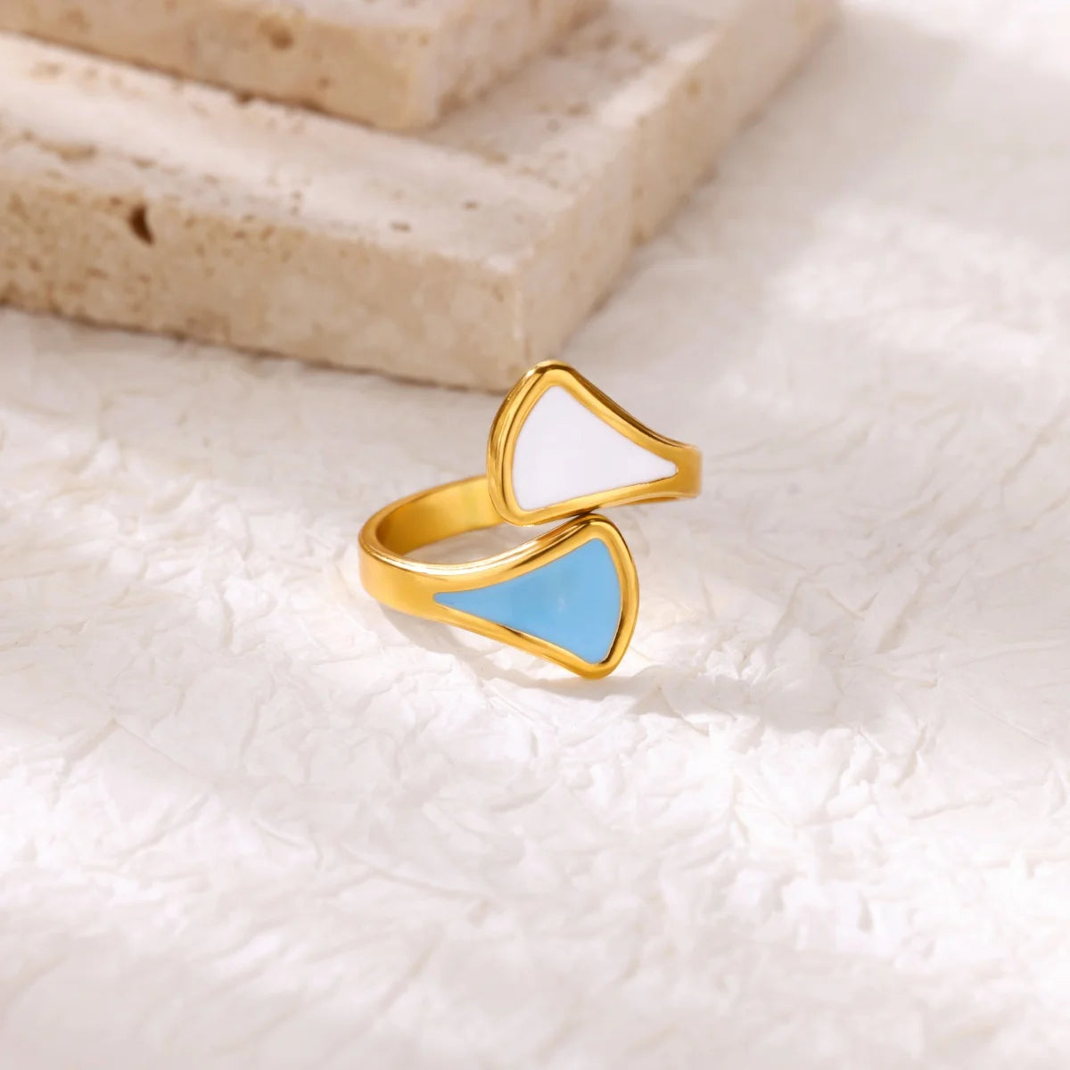 Oil Dripping Luxury Ginkgo Leaves Ring for Women Stainless Steel Ring 2025 Trend