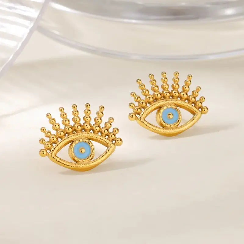 Free Shipping Gothic Oil Drippipng Evil Eye Earrings for Women Stainless Steel