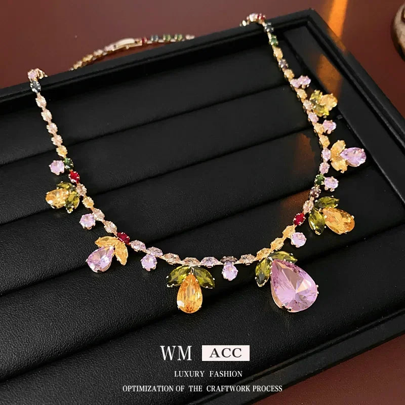 Fashion Evening Dress Jewelry Set for Women Wedding Color Zircon