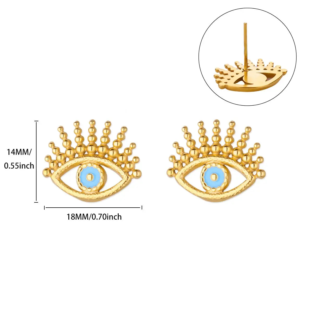 Free Shipping Gothic Oil Drippipng Evil Eye Earrings for Women Stainless Steel