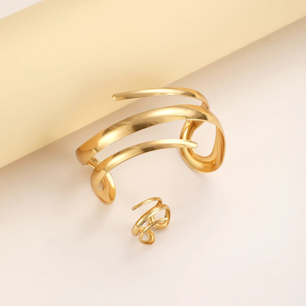 European Thick Bracelet And Ring Jewelry