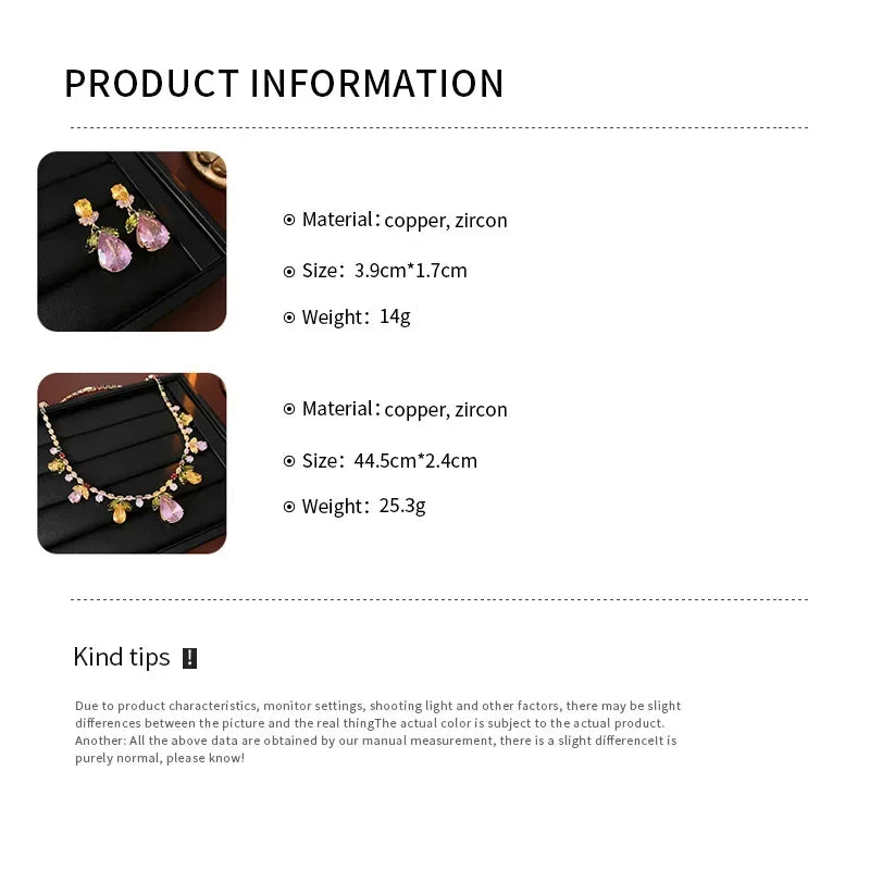 Fashion Evening Dress Jewelry Set for Women Wedding Color Zircon