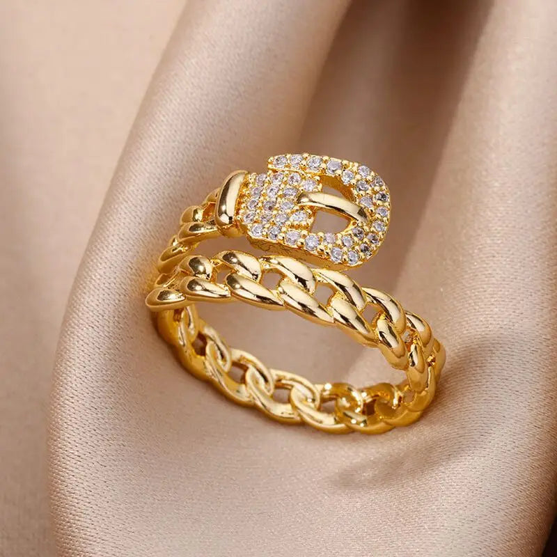 Zircon Belt Rings For Women