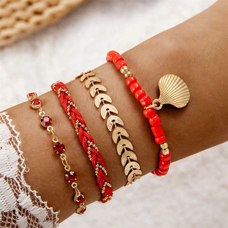 4pcs/set Bohemia Shell Bracelets for Women