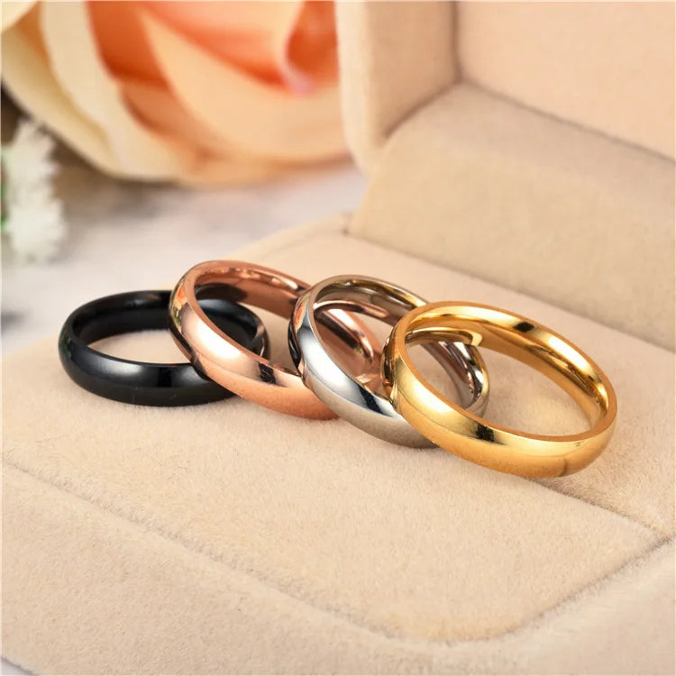 LONDON  Stainless Steel 6mm  Ring Women Men