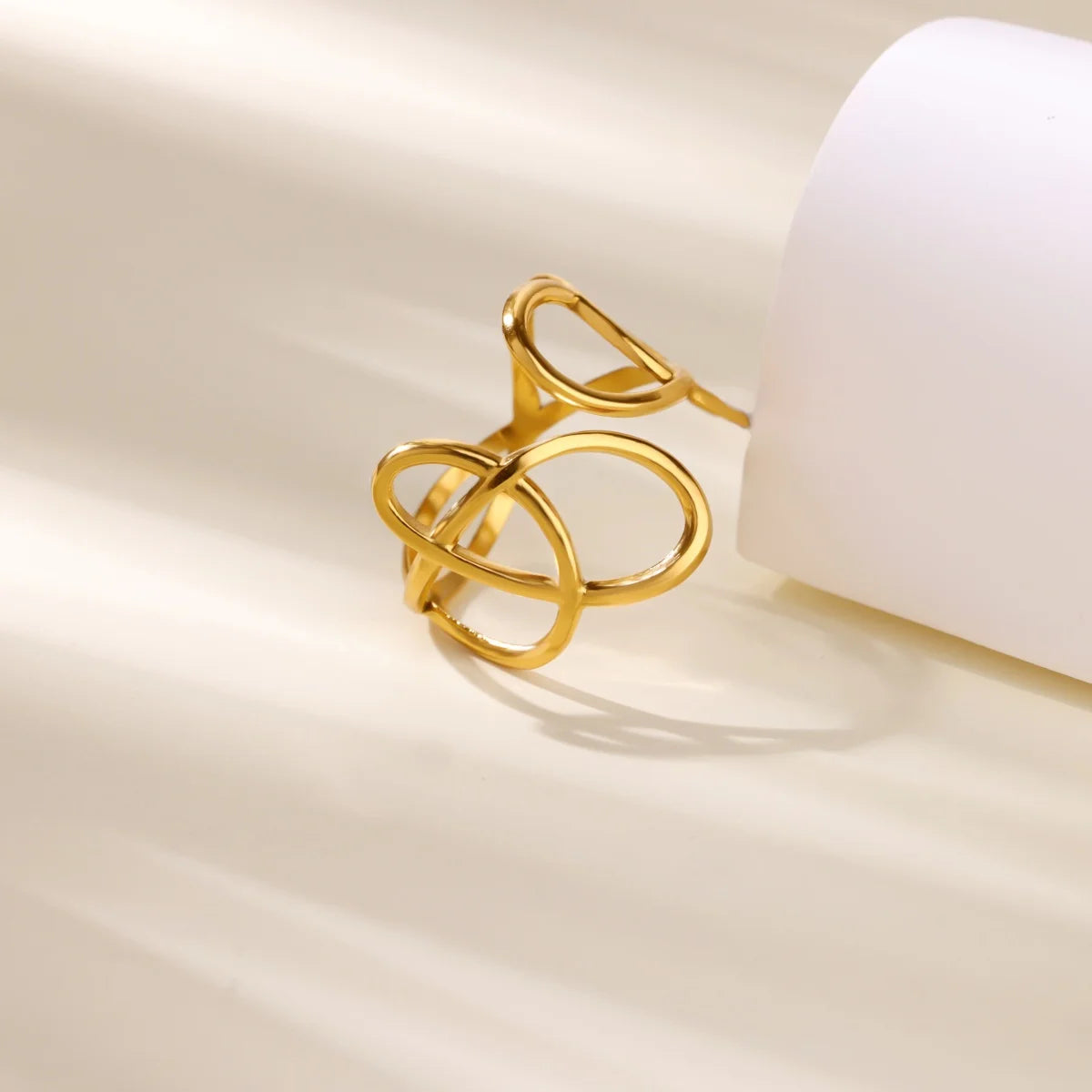 Punk Hollow Irregular Open Rings for Women Stainless Steel Finger Ring 2025