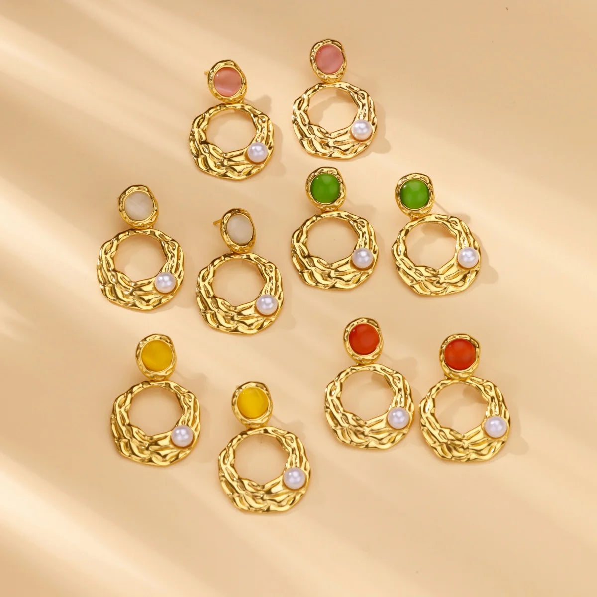 Hollow Round Drop Imitation Pearl Stud Earring  2025 New Wedding Jewelry
