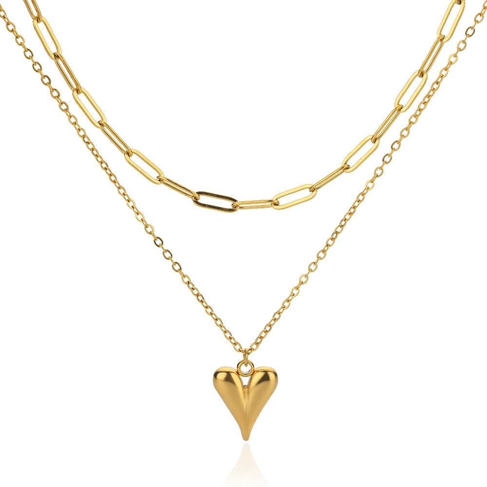 malk Necklace for Women Girls 316L Stainless Steel Choker Necklaces Aesthetic Handmade Jewelry Accessories Free Gifts