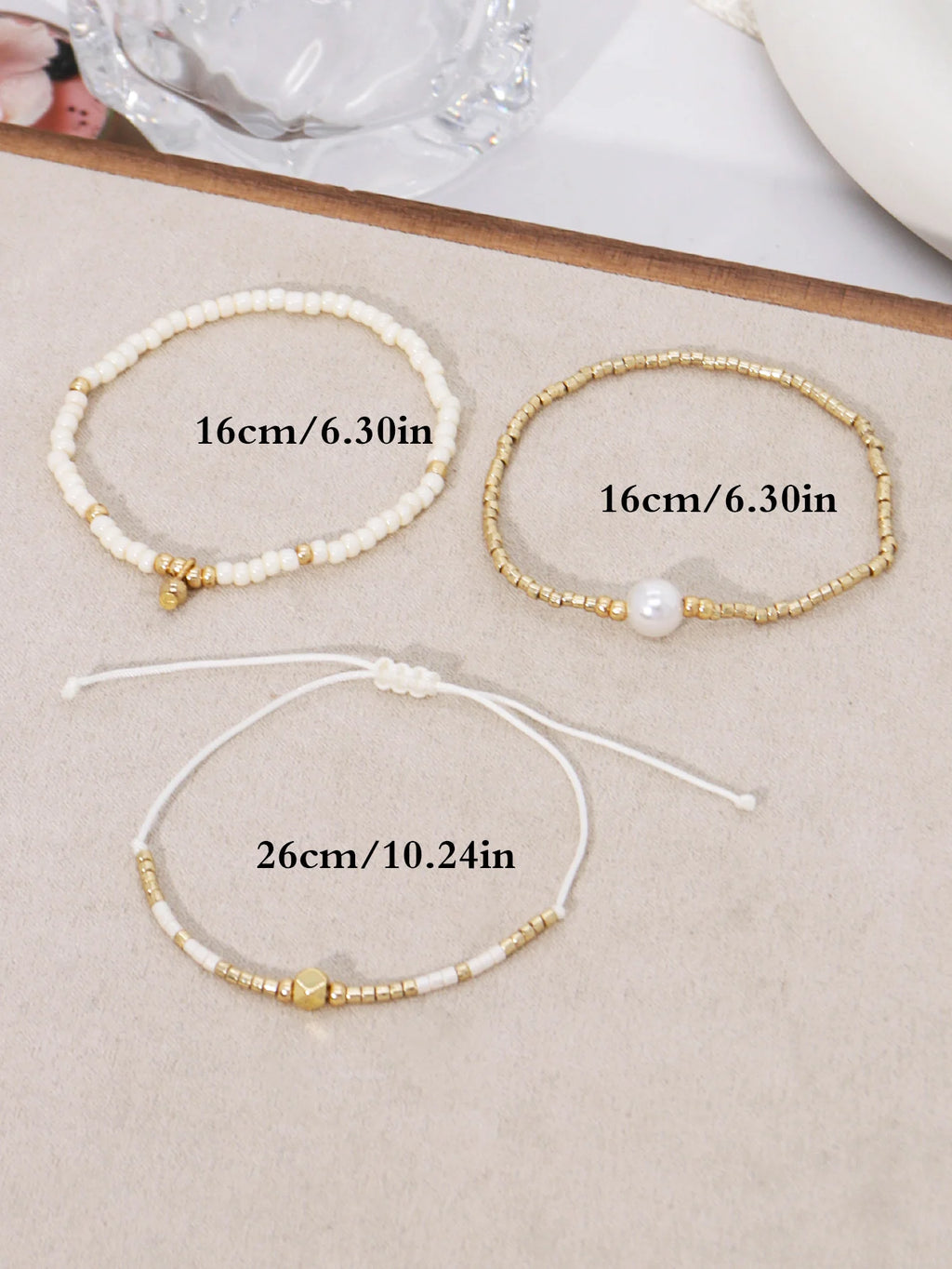 Handmade Beaded Charm Elastic Bracelet Women's Friendship Gift