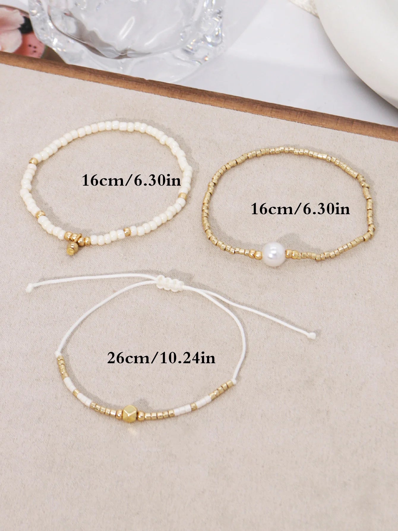 Handmade Beaded Charm Elastic Bracelet Women's Friendship Gift