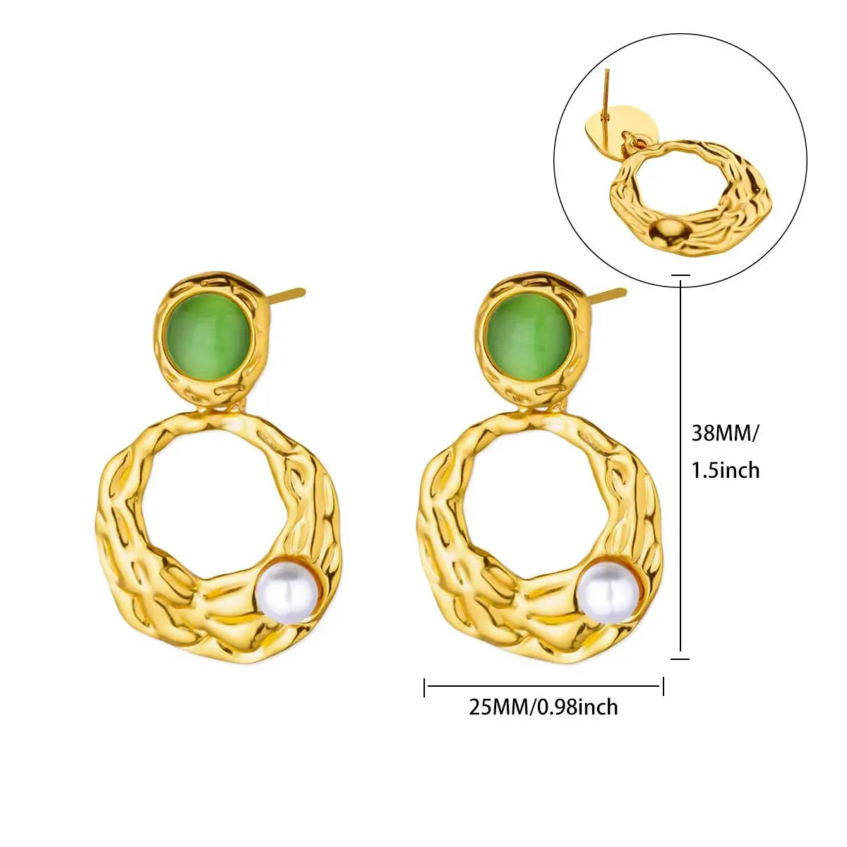 Hollow Round Drop Imitation Pearl Stud Earring  2025 New Wedding Jewelry