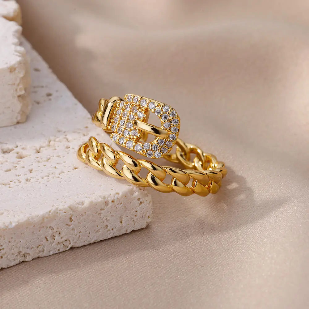 Zircon Belt Rings For Women