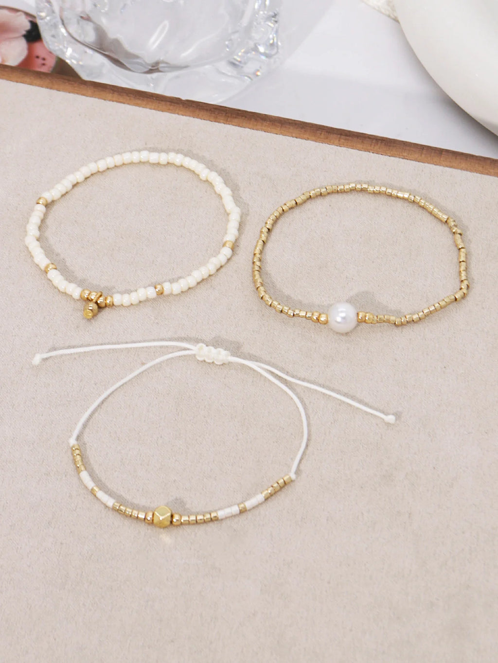 Handmade Beaded Charm Elastic Bracelet Women's Friendship Gift