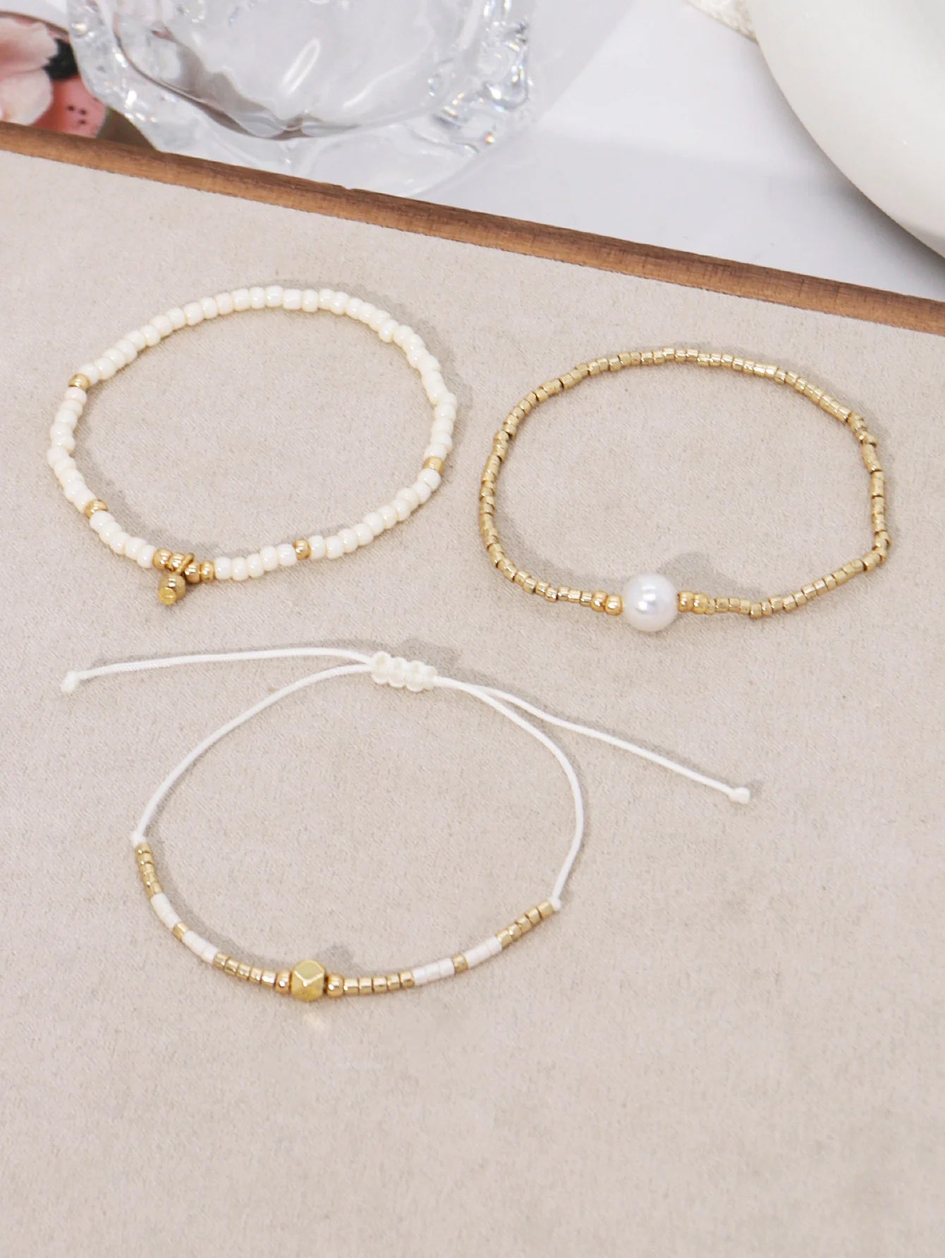 Handmade Beaded Charm Elastic Bracelet Women's Friendship Gift