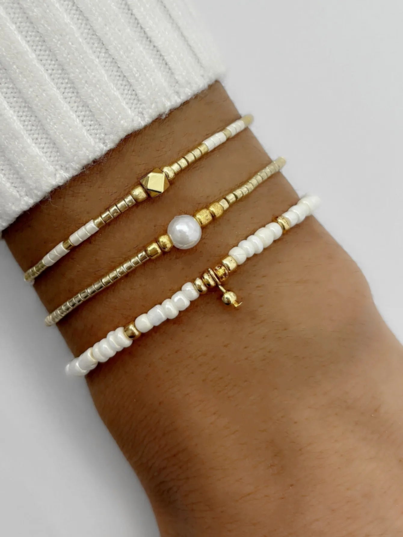 Handmade Beaded Charm Elastic Bracelet Women's Friendship Gift