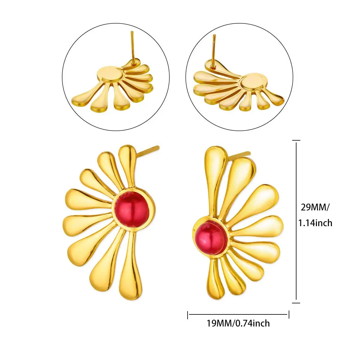 Luxury Blue Wings Sun Stud Earrings