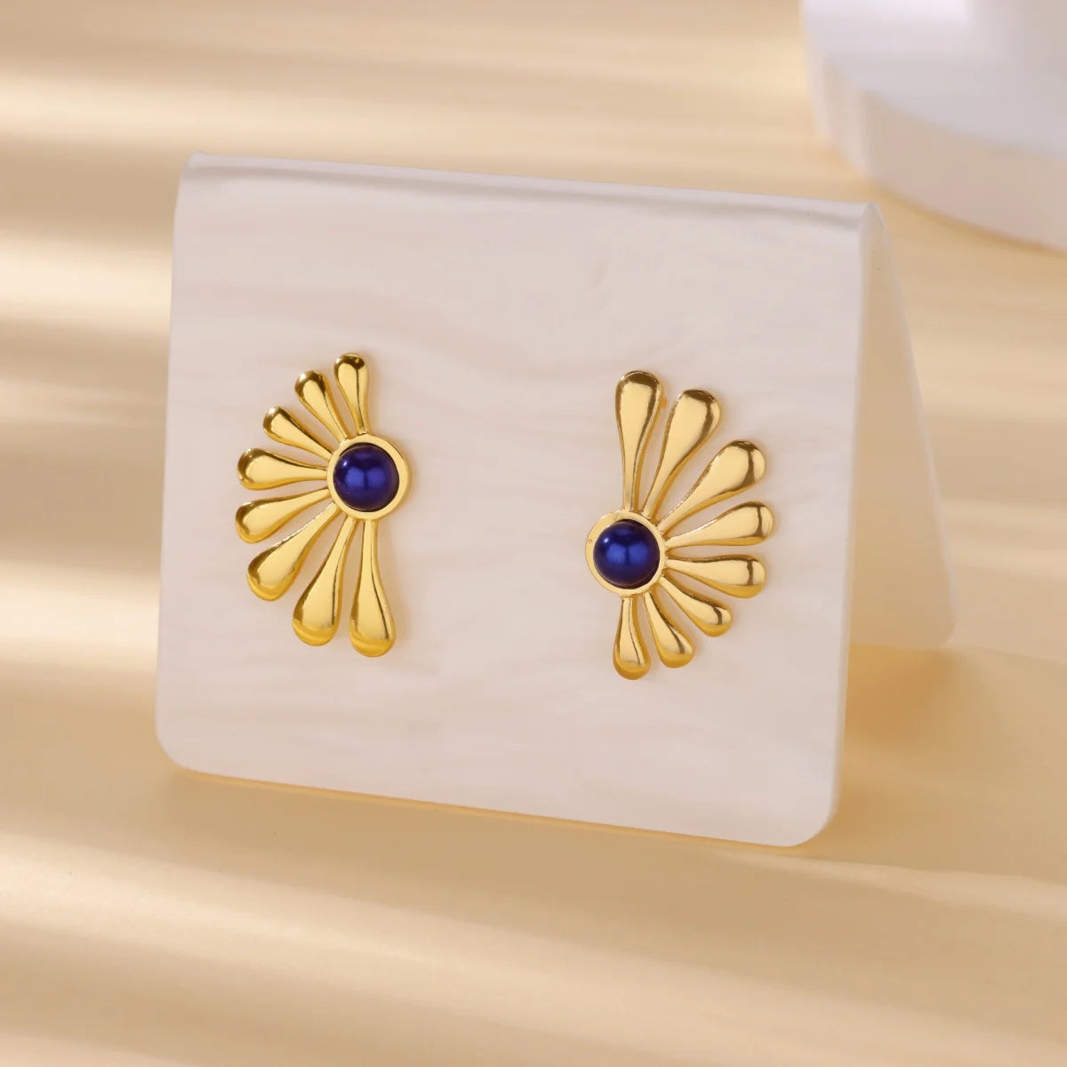 Luxury Blue Wings Sun Stud Earrings