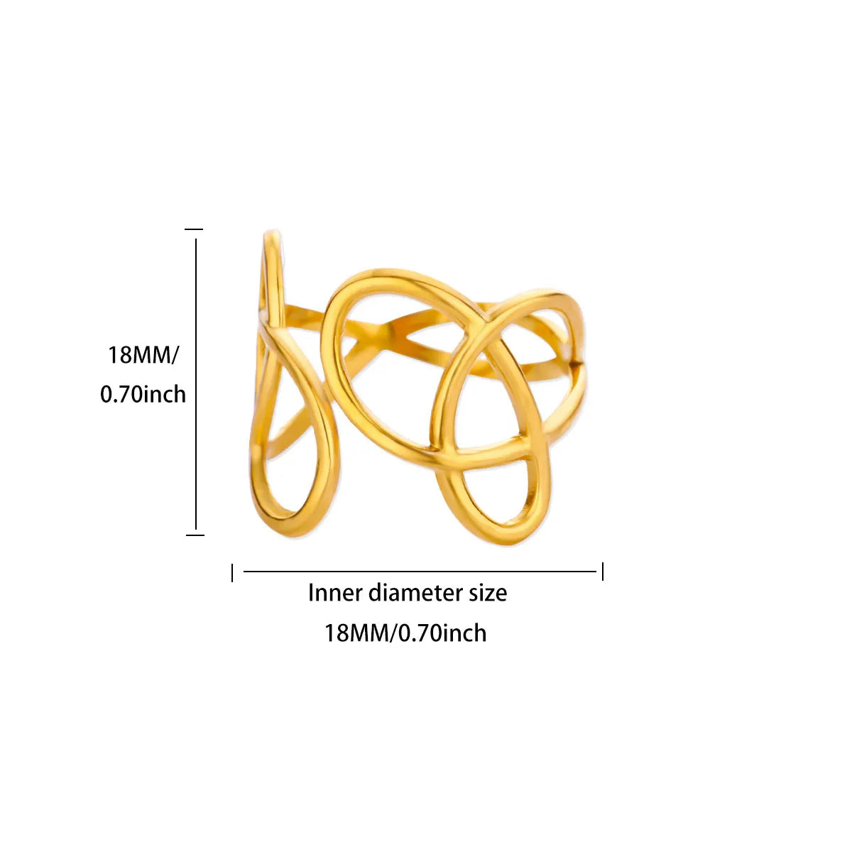 Punk Hollow Irregular Open Rings for Women Stainless Steel Finger Ring 2025
