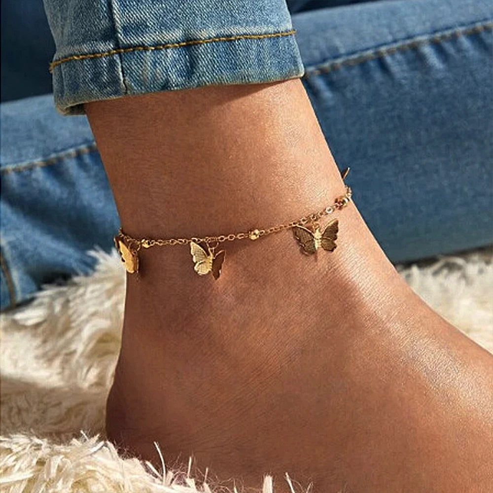1-3pcs Simple Metal Chain Butterfly Pendant