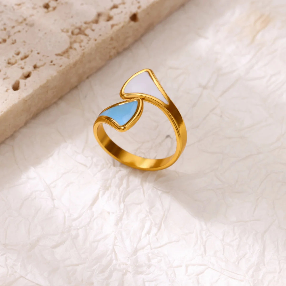 Oil Dripping Luxury Ginkgo Leaves Ring for Women Stainless Steel Ring 2025 Trend