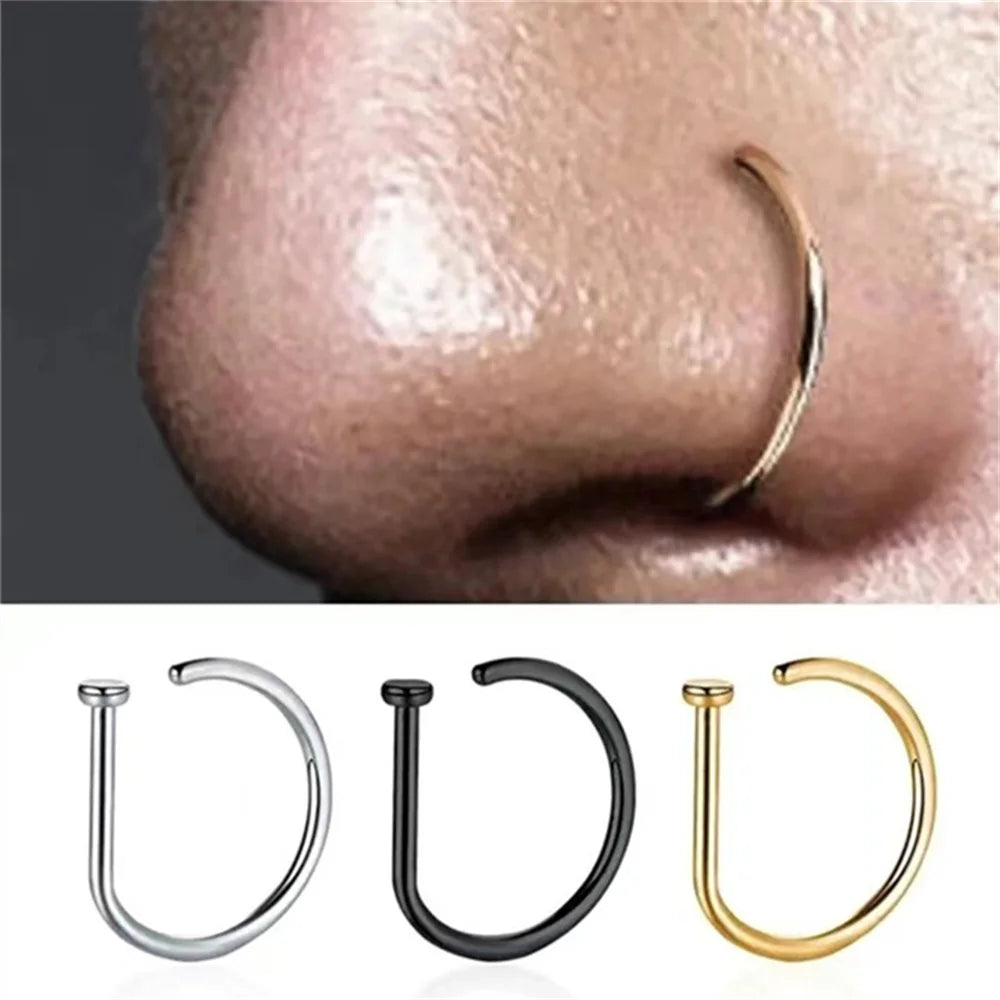 Women  Fake Piering Nose Ring Earrings