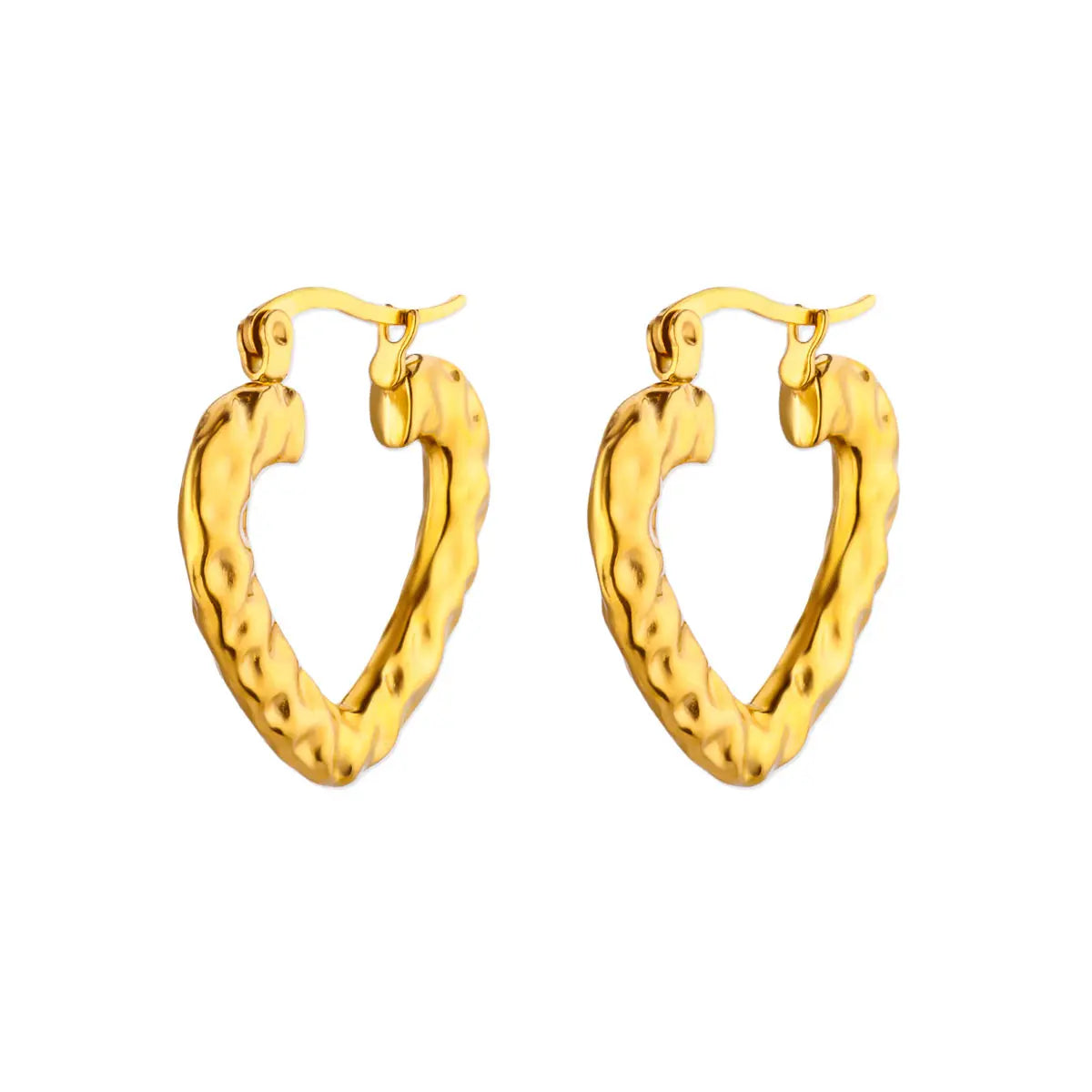 Luxury Heart Hoop Earrings For Women Stainless Steel