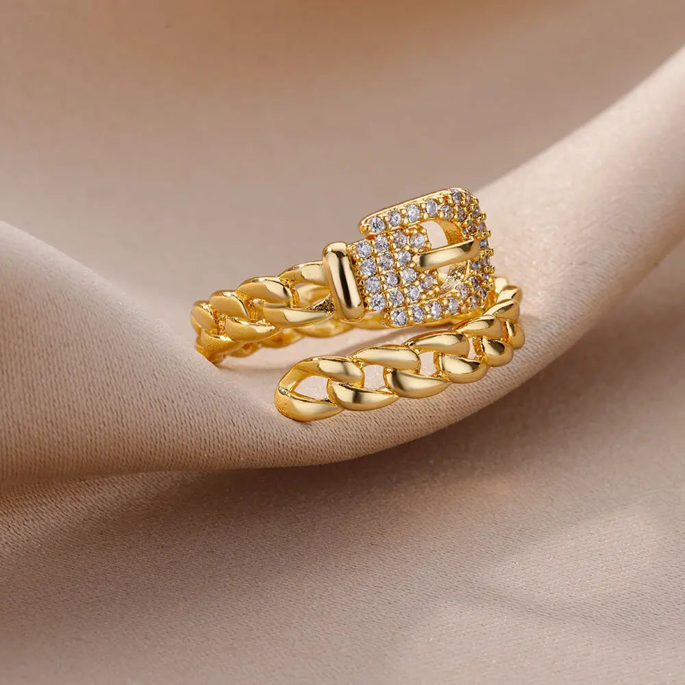 Zircon Belt Rings For Women