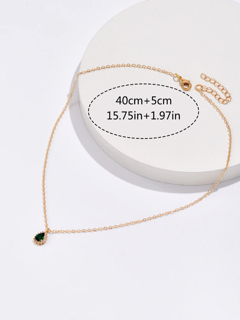 Trendy New Zircon Inlaid Water Drop Pendant Chain Necklaces