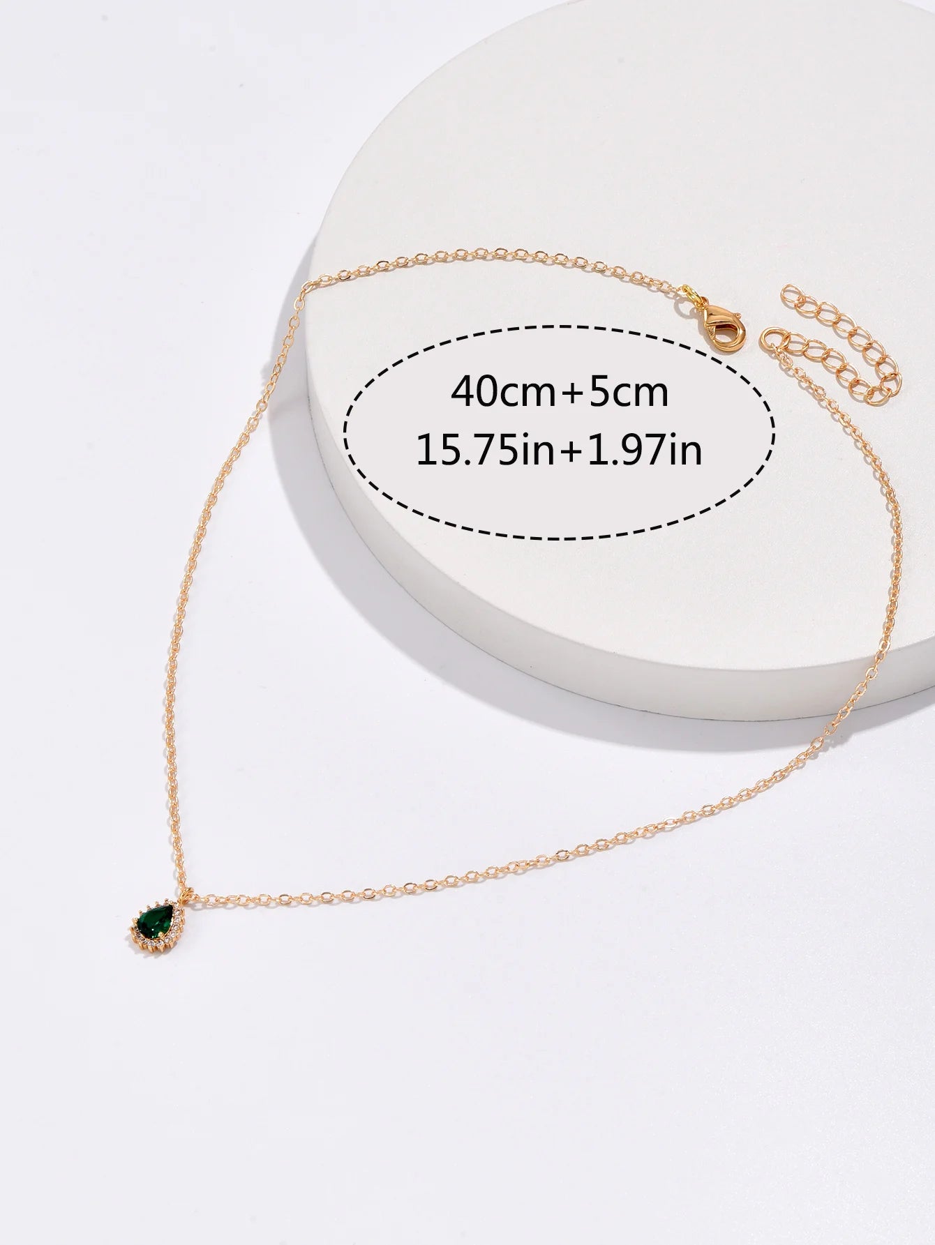 Trendy New Zircon Inlaid Water Drop Pendant Chain Necklaces