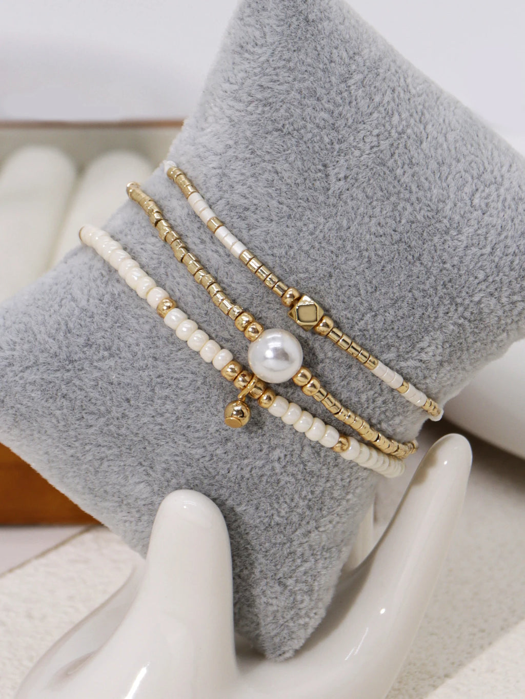 Handmade Beaded Charm Elastic Bracelet Women's Friendship Gift