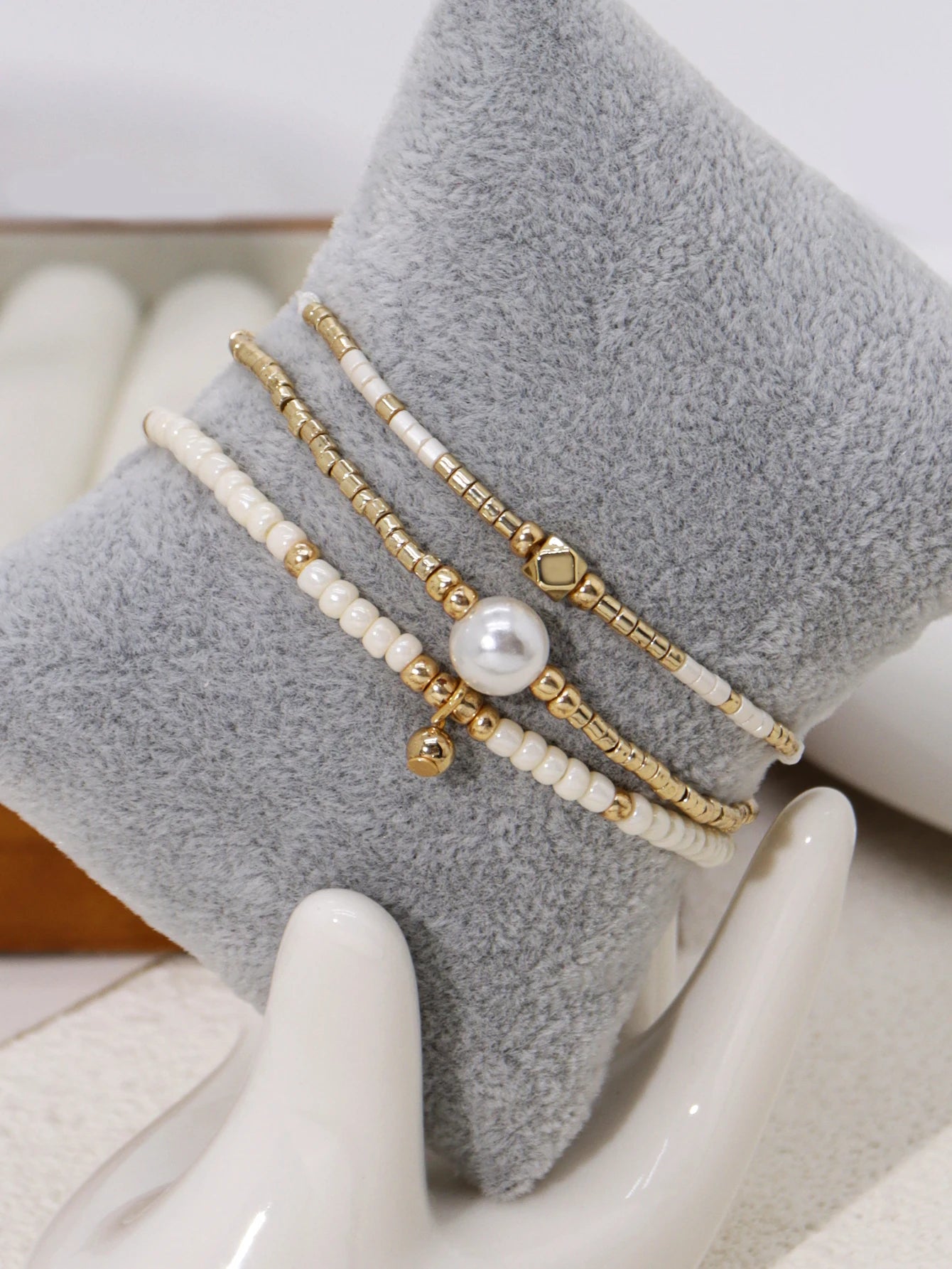 Handmade Beaded Charm Elastic Bracelet Women's Friendship Gift