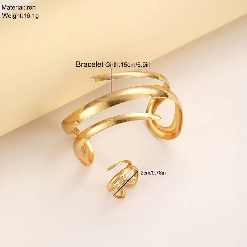 European Thick Bracelet And Ring Jewelry